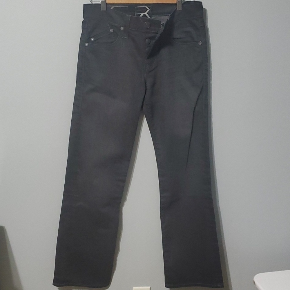 Rock & Republic Jeans Womens‎ Size 31 Size 12 Grey Button-fly Wax Like Feel